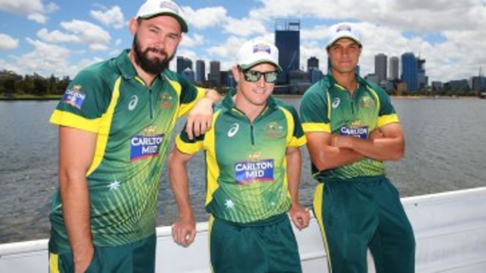 Kane Richardson, George Bailey and Nathan Coulter-Nile