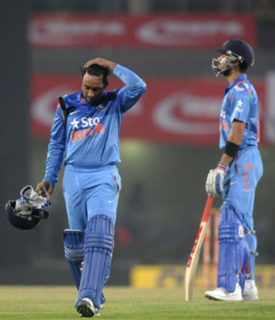 Virat Kohli looks distraught after playing a part in Ambati Rayudu's run-out
