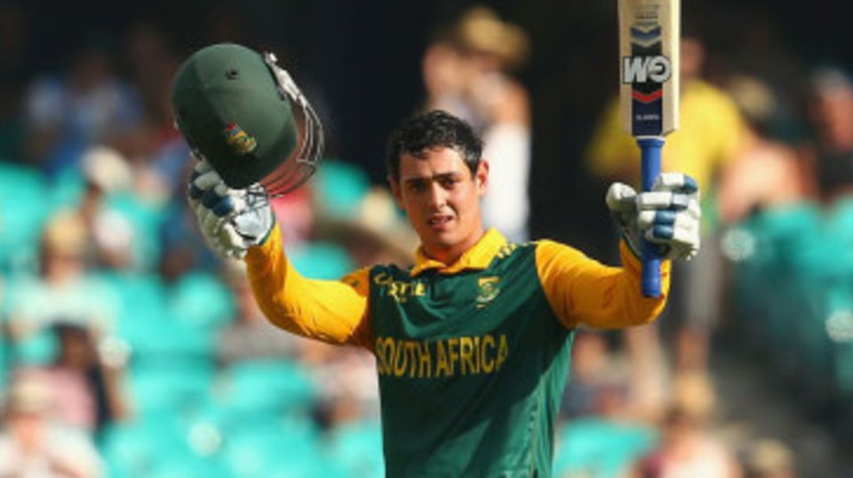 Quinton de Kock raises his sixth ODI century