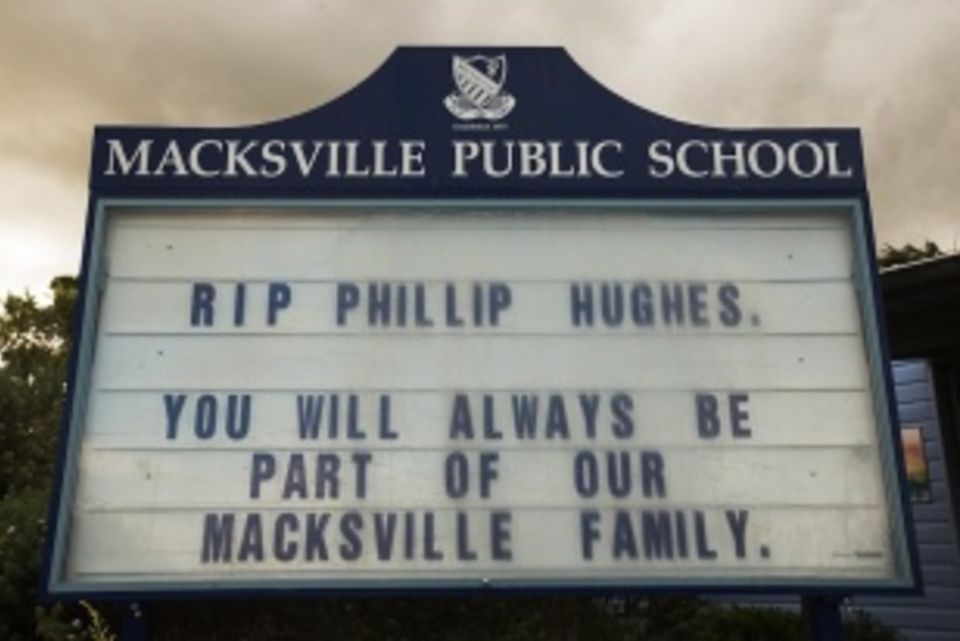 Macksville has been paying tribute to Phillip Hughes since he died on Thursday