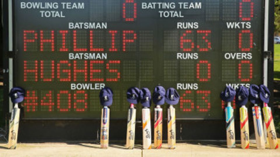 There were tributes to Phillip Hughes all over Australia during club cricket on Saturday
