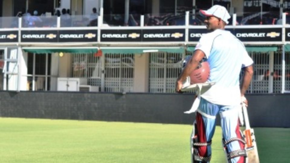 Shivnarine Chanderpaul at training