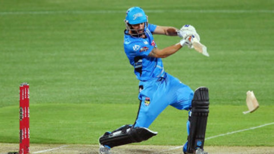 New bat, please: Jono Dean's power proved too much for his piece of willow