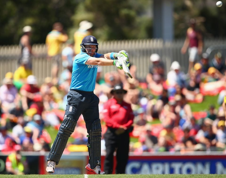 Bell chips over the infield on his way to his top score of 141. It was a shot he added to his armoury in the latter stages of his career