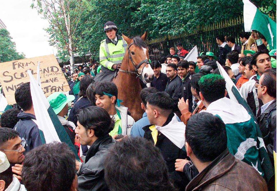 The cavalry comes out for the India-Pakistan game at Old Trafford