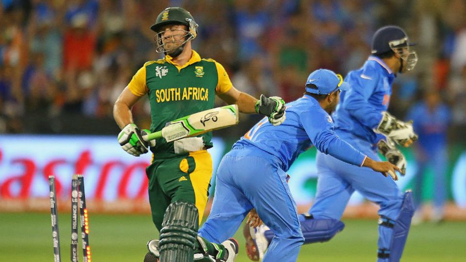 AB de Villiers' run-out against India in the 2015 World Cup sparked a collapse