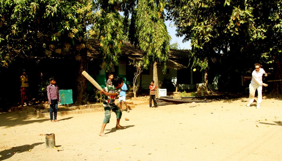 Child's play: the writer sends one down in Kathiwada