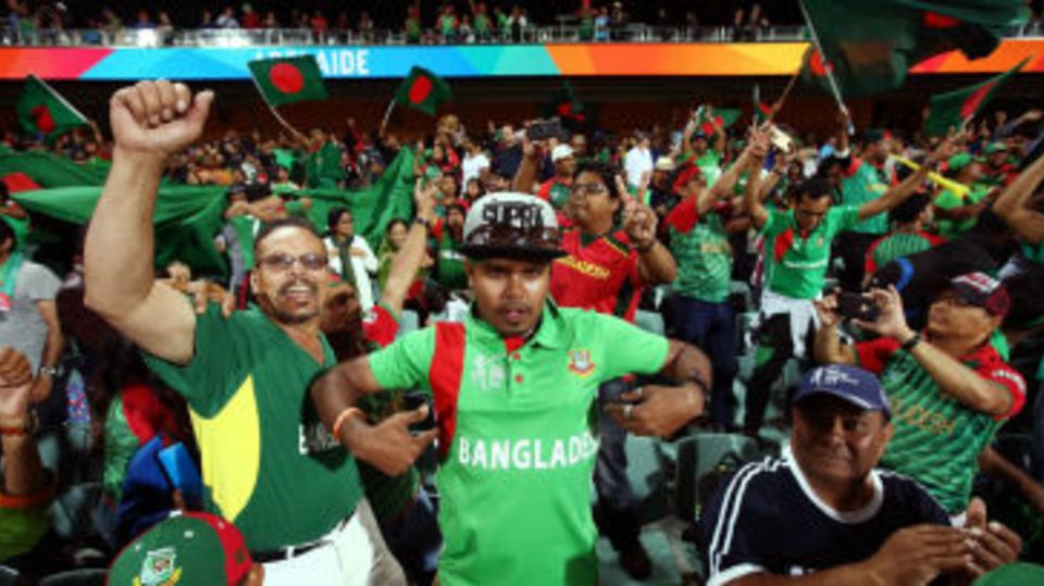 The ecstatic Bangladesh fans at the Adelaide Oval