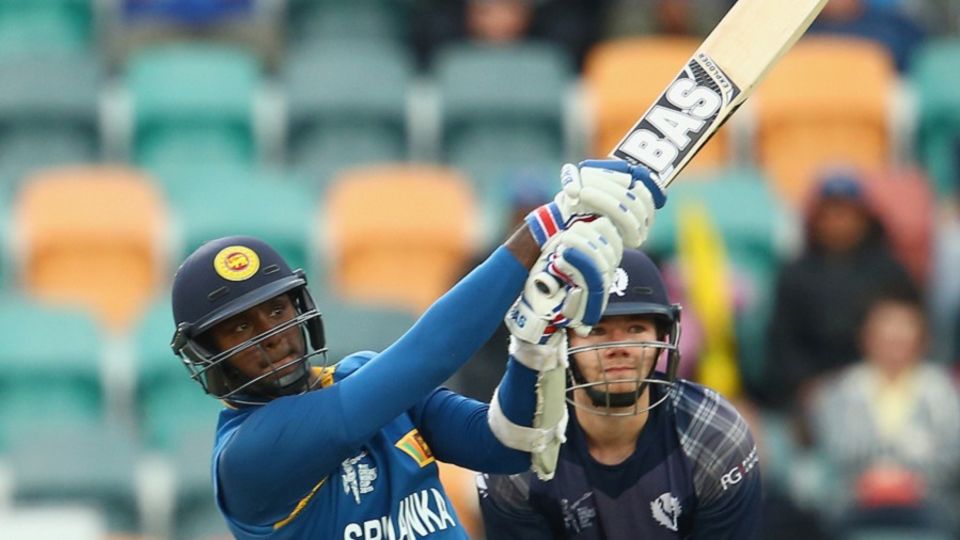 The Achilles pain prevented Angelo Mathews from bowling for the first time in tournament
