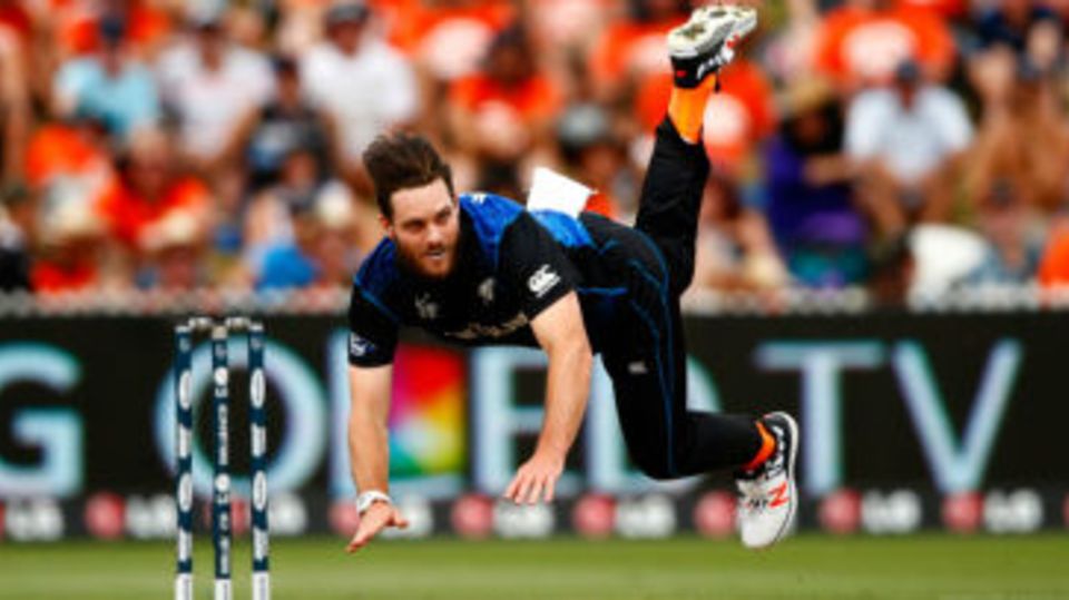 Mitchell McClenaghan in his follow through