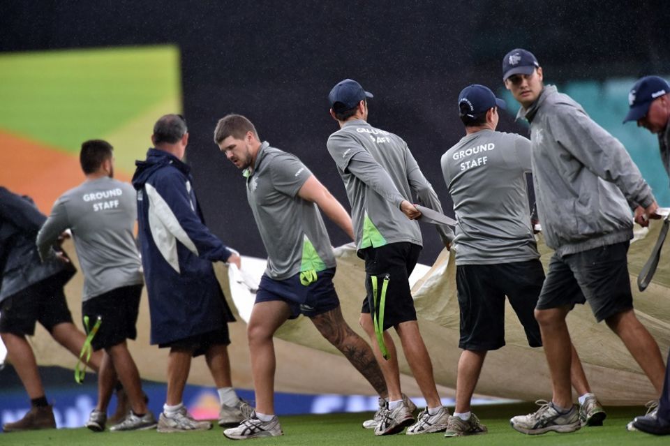 Rain then returned and got heavier, resulting in a delay of two and a half hours. Afghanistan's innings was closed at 111 for 7 and Duckworth-Lewis-Stern calculations meant that England needed 101 in 25 overs