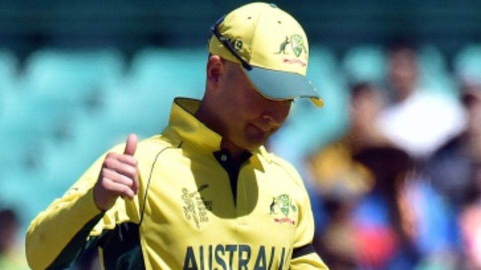 Thumbs up: Michael Clarke was pleased after winning the toss