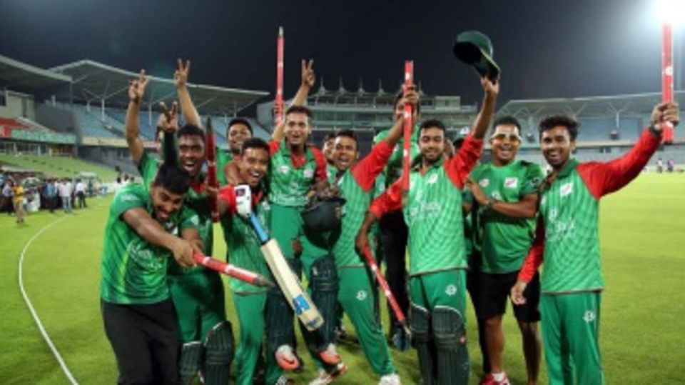 The East Zone players jubilant after sealing the BCL title