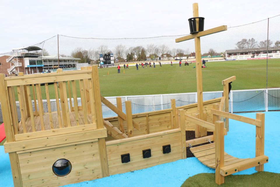 An adventure playground has been erected alongside the boundary