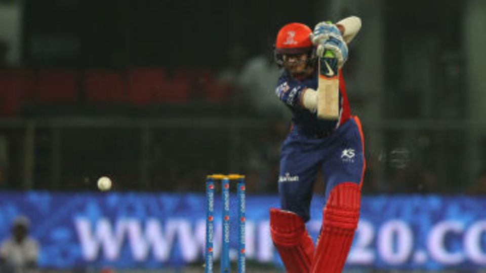 Shreyas Iyer drives down the ground