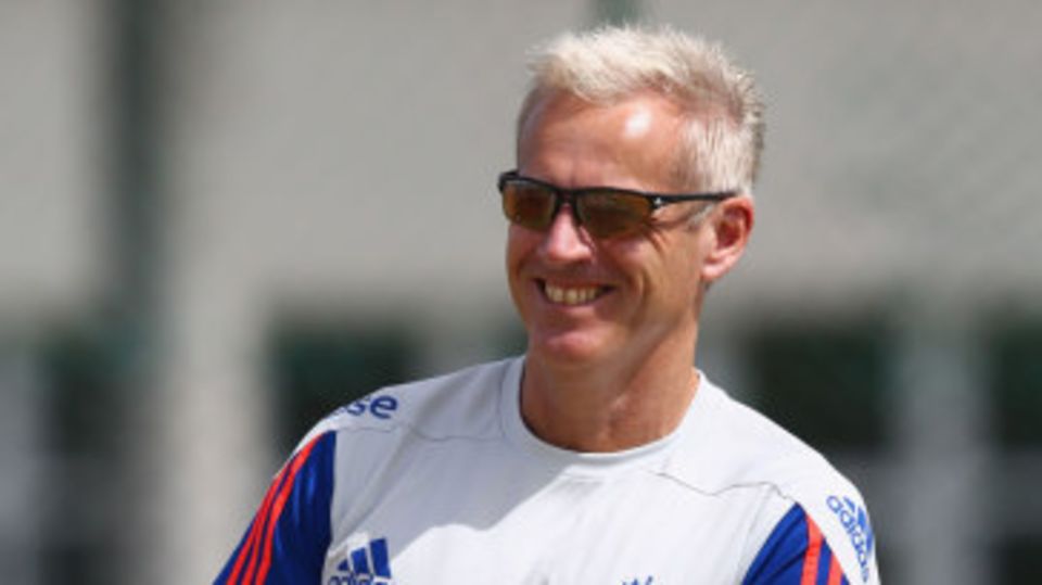 Peter Moores at England nets