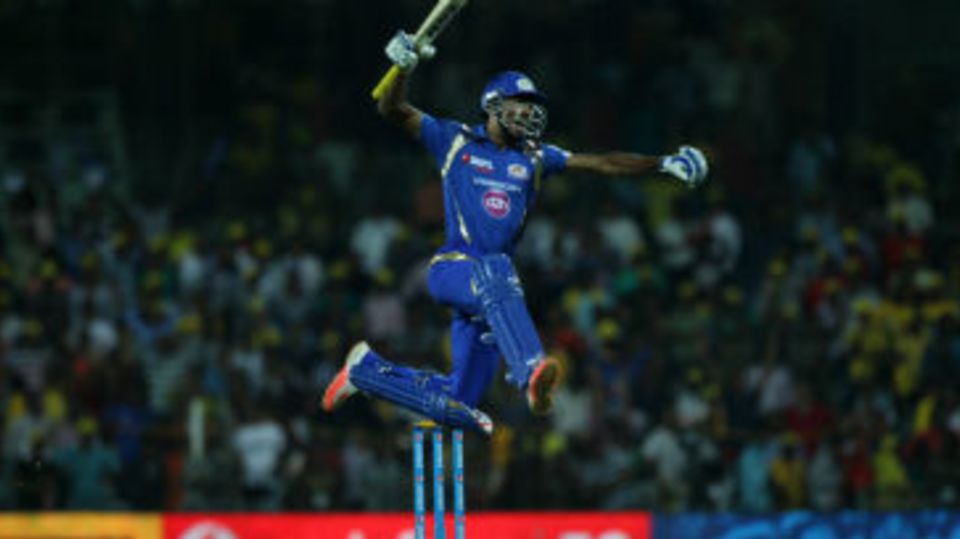 Hardik Pandya exults after his team's six-wicket win