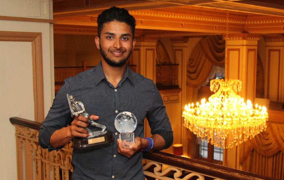 Fahad Babar with his tournament awards
