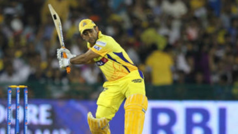 MS Dhoni lines up a big shot