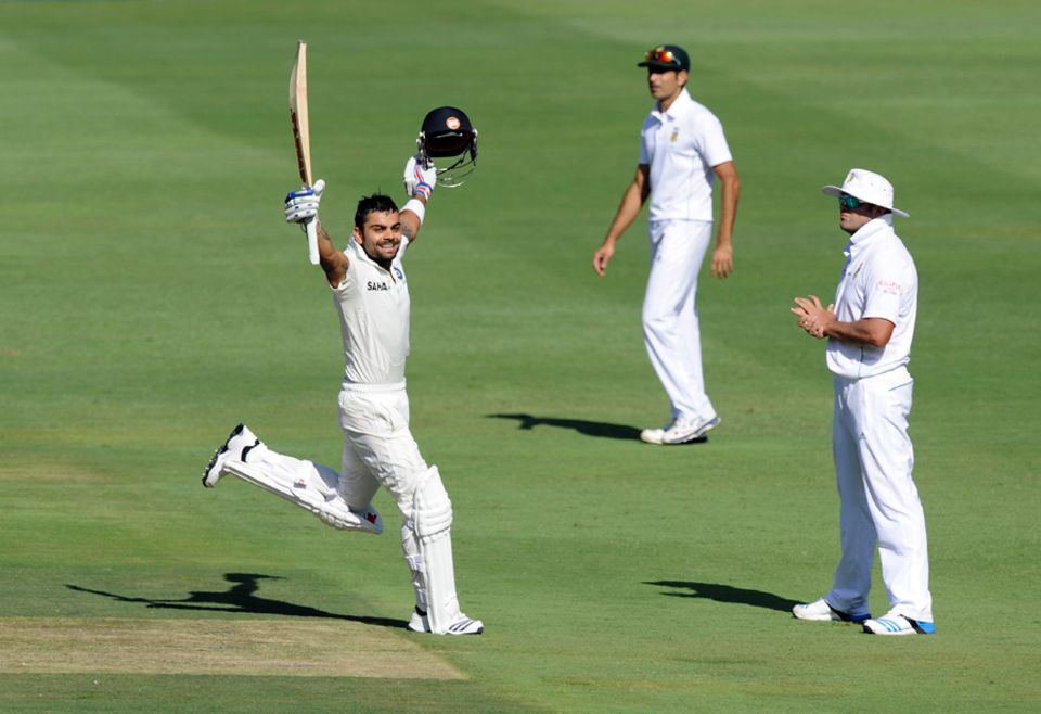 The power of visualisation: Kohli celebrates the hundred in Johannesburg in 2013