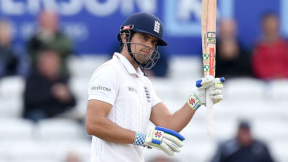 Alastair Cook reached his half-century and went on to 9000 runs in Tests