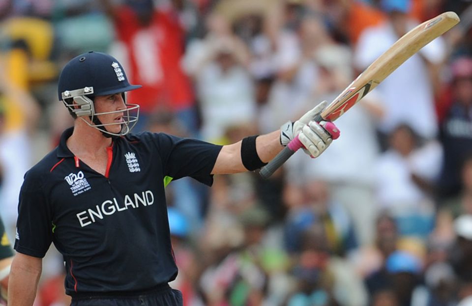 Craig Kieswetter reaches his fifty in the 2010 World T20 final