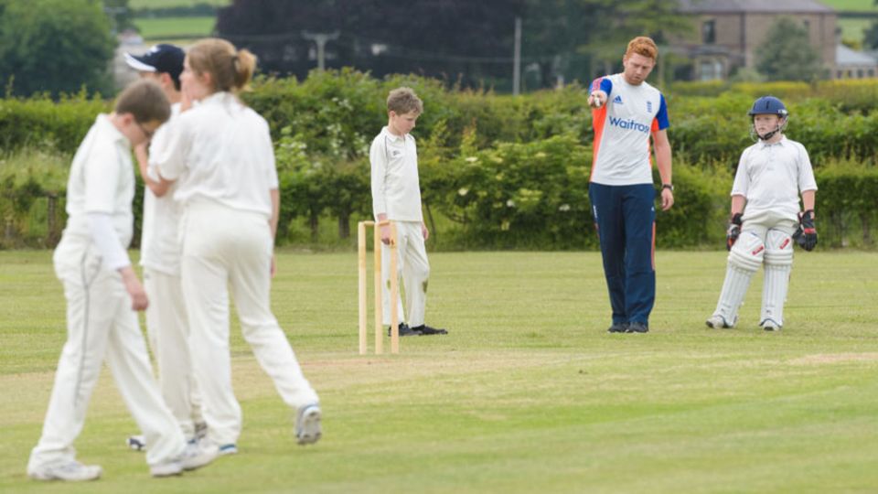 Jonny Bairstow gives some wicketkeeping tips at Whixley Cricket Club
