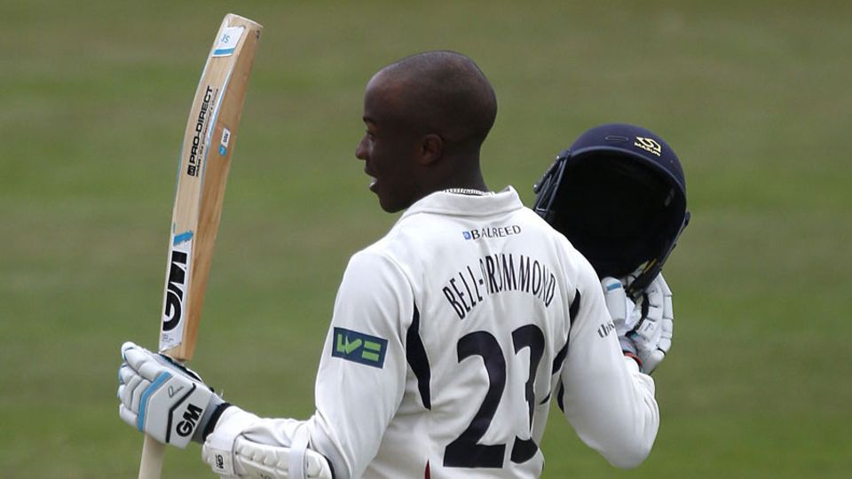 Daniel Bell-Drummond celebrates his hundred