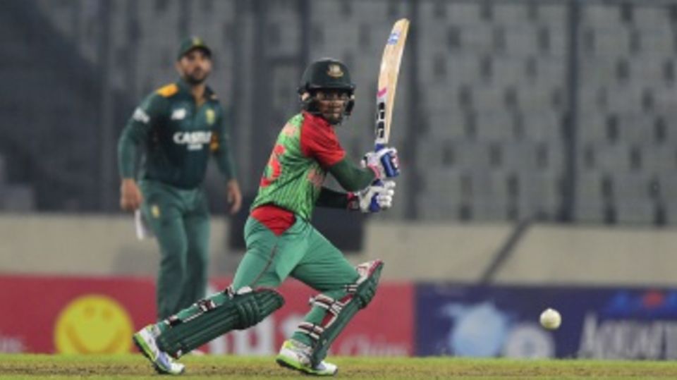 Mushfiqur Rahim works the ball through the off side