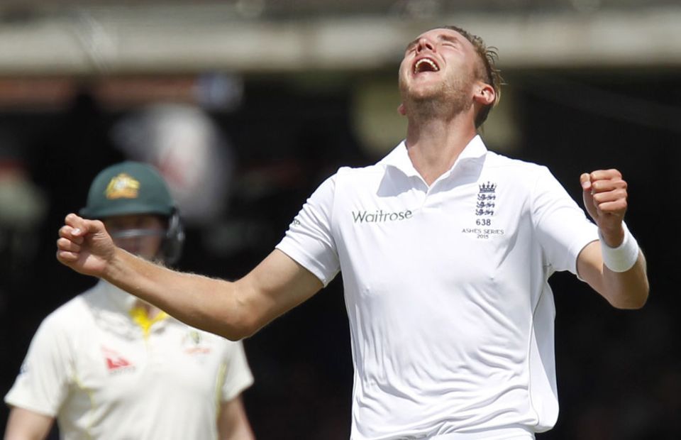 Stuart Broad plugged away to pick up two more wickets in the afternoon session, Adam Voges caught behind...