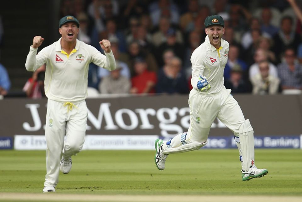 ...giving debutant Peter Nevill his maiden victim behind the stumps