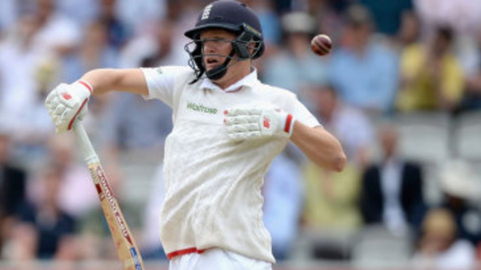 Gary Ballance fends away a short ball