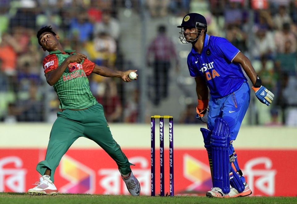 The is little indication via his bowling action that Mustafizur Rahman is about to deliver one of his lethal slower balls