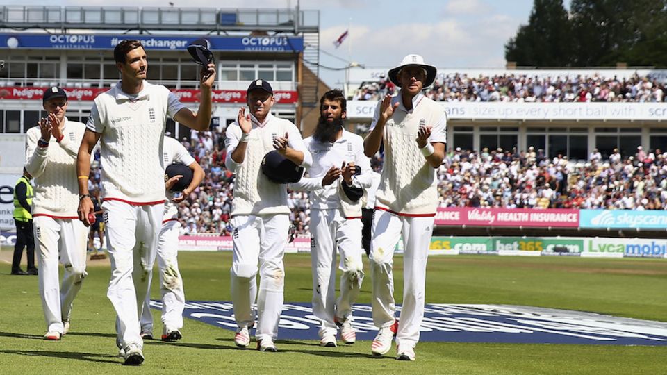 And Moeen Ali finished things off by dismissing Starc for 58, which set England a target of 121. Steven Finn finished with his best figures of 6 for 79