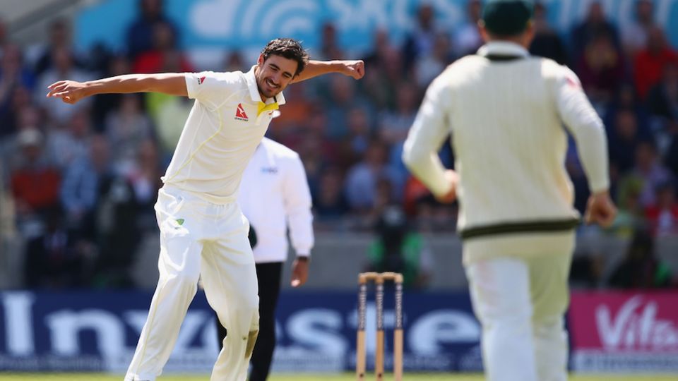 Starc came back after lunch to knock Alastair Cook's off stump for 7