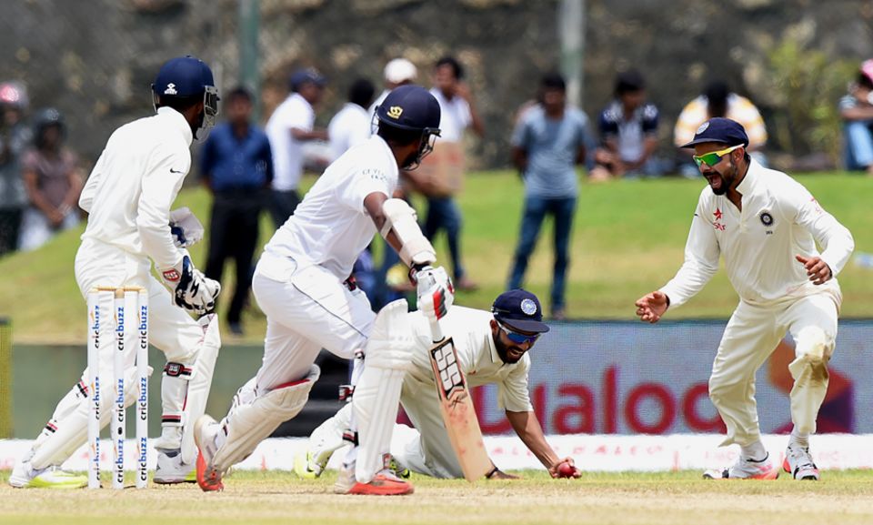 Ashwin picked up two more quick wickets before lunch to leave Sri Lanka struggling at 65 for 5 at lunch