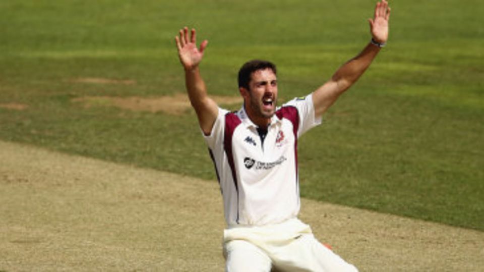 Ben Sanderson appeals for a wicket