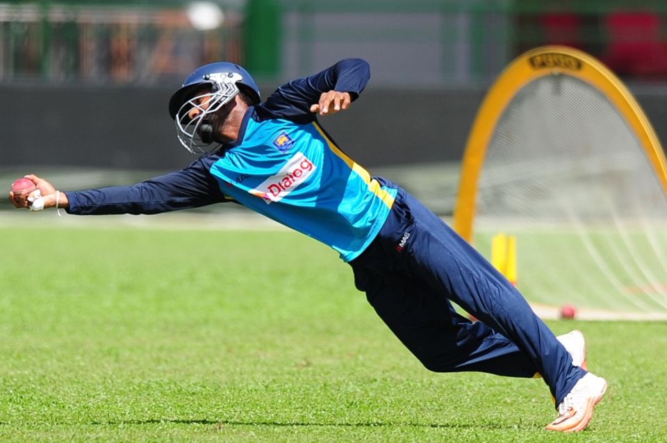 File photo - Kaushal Silva was left dazed after being hit on the head while fielding at short leg