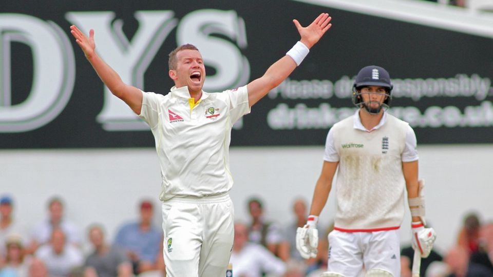 Nightwatchman Mark Wood did not last long with Peter Siddle pinning him leg before for 6