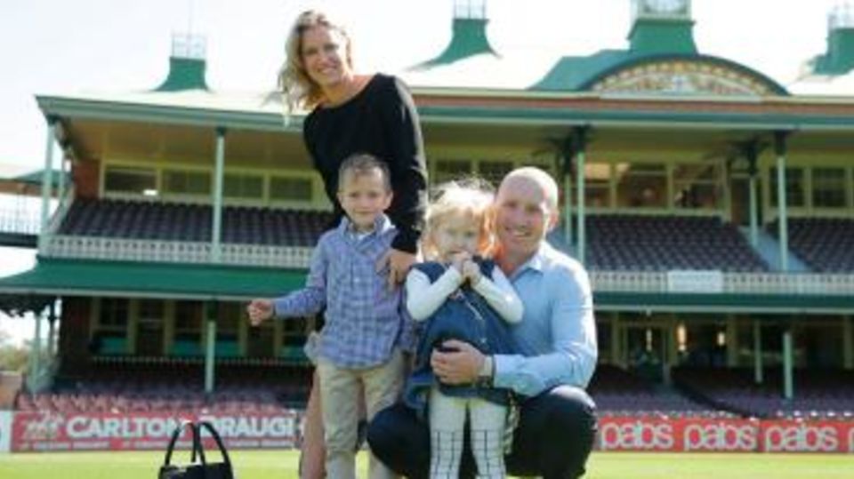 Brad Haddin with his family at the SCG on the day he announced his retirement from international cricket