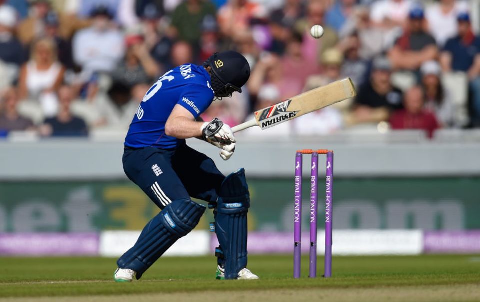 Things got worse when Eoin Morgan was struck on the head by a 90mph Starc bouncer...