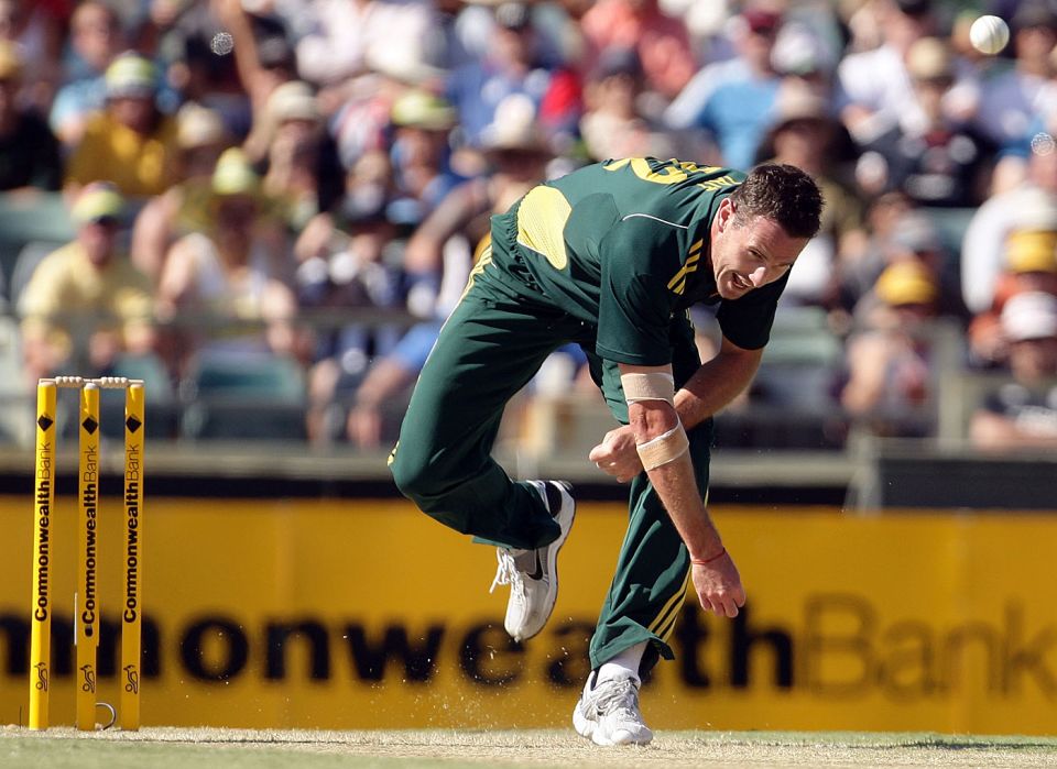 Never mind the action: Tait bowls as if his body might break in the middle of any given delivery