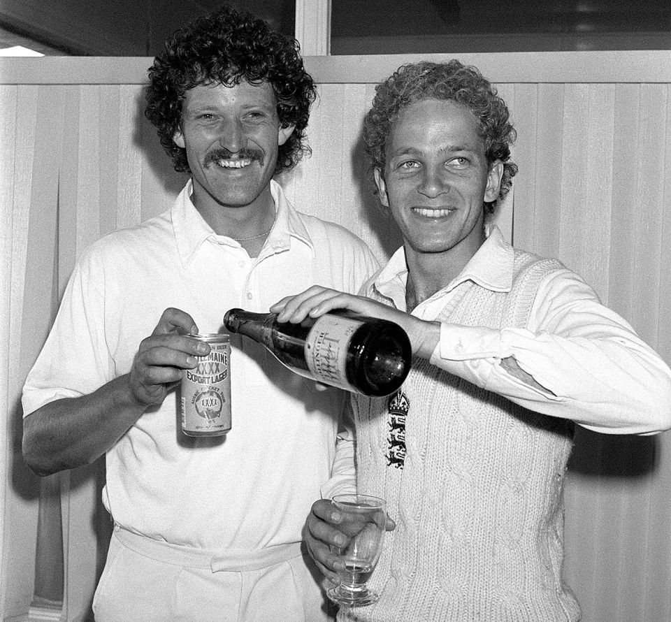 Richard Ellison (left) took 17 wickets in two Tests against Australia before he faded away as a Test bowler