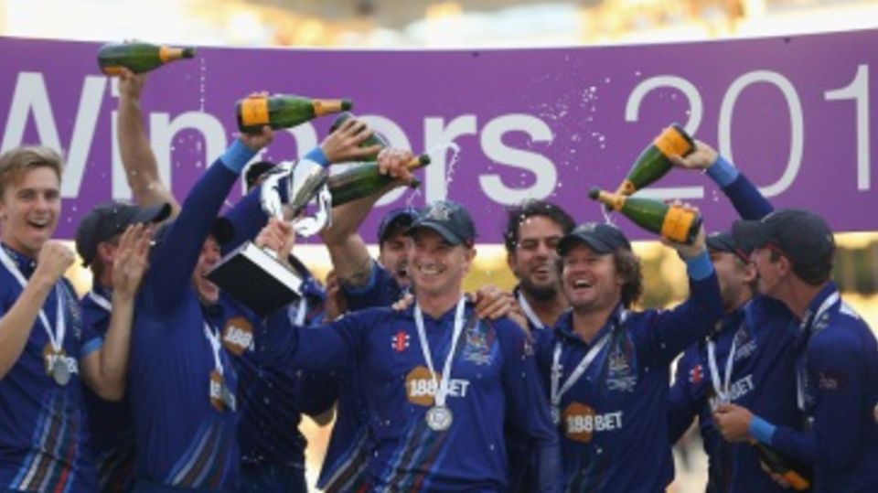 Michael Klinger and his team celebrate winning the title 