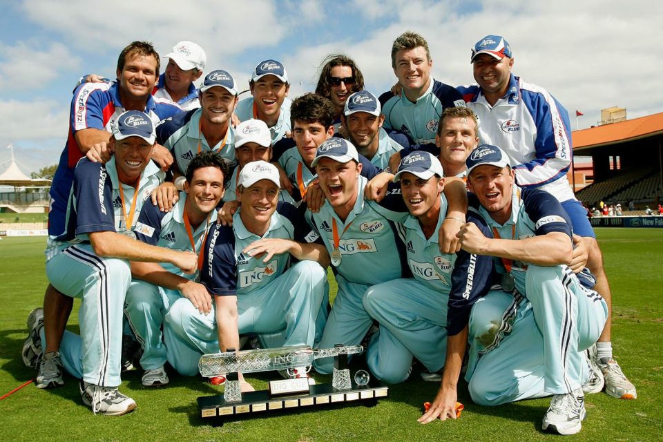 The survivors: New South Wales clung on through Tait's spells and won the final by one wicket