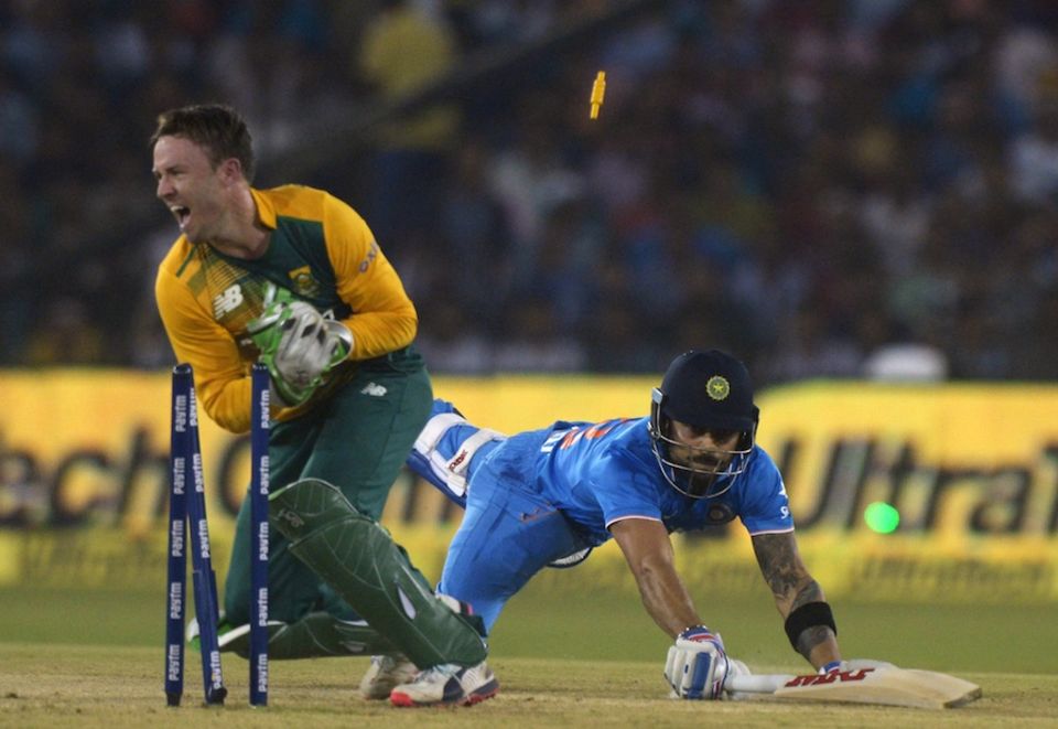 Virat Kohli was run out two balls later, looking for a second run and taking on Morris' arm