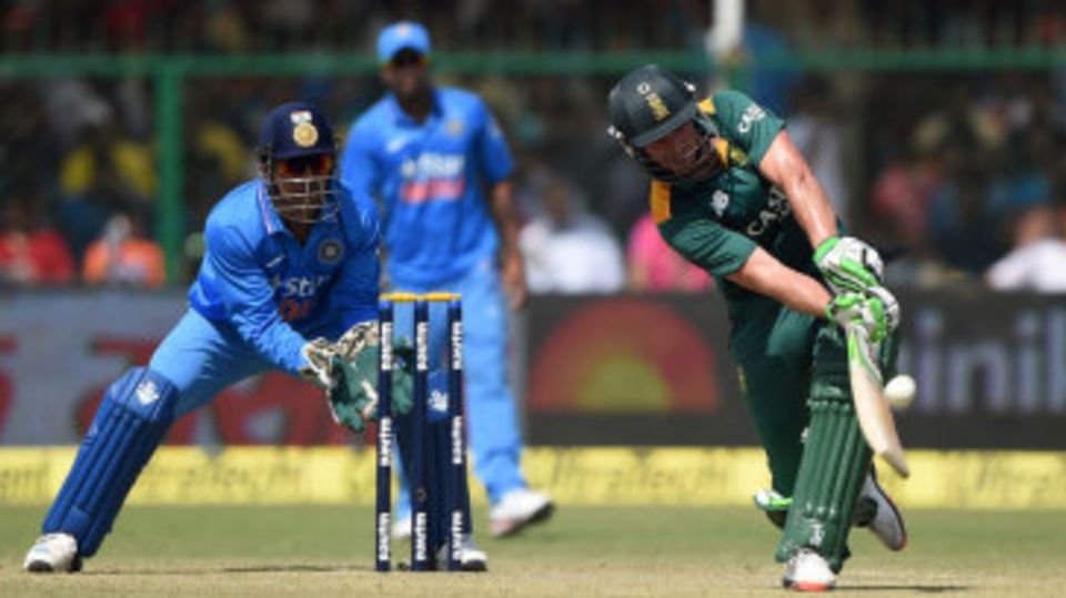 AB de Villiers tees off on his way to a half-century