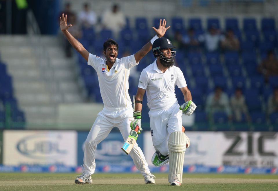 Moeen Ali survived a review for lbw against Rahat Ali as England reached 56 for 0 at the close, with plenty still to do