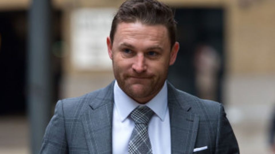 Brendon McCullum arrives to give evidence in Chris Cairns' perjury trial