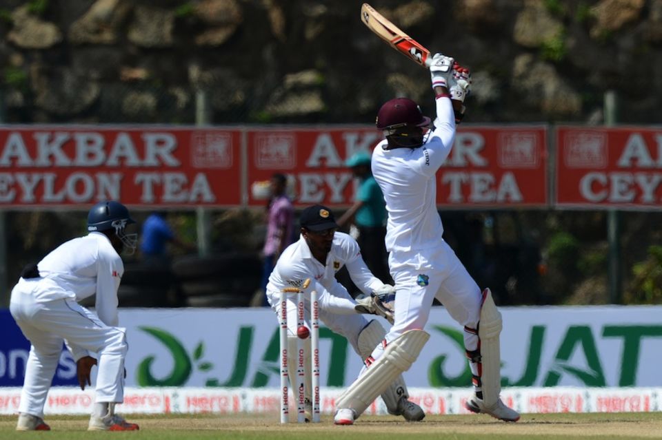 Beginning the day at 66 for 2, Marlon Samuels was dismissed in the third over of the day by Rangana Herath as one sneaked past his pull